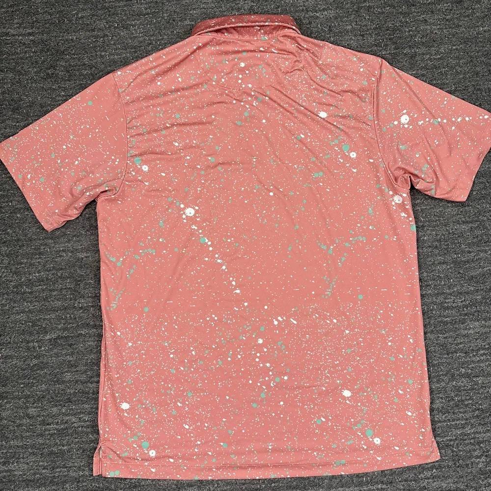 Bad Birdie Golf Polo Shirt Medium Paint Splatter 2 The Sequel Pink AOP Funky - Picture 9 of 12